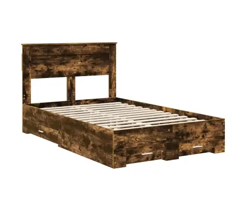 Gultas Rāmis Ar Atvilktni Ar Galvas Klāju Inženierijas Koks Vidaxl