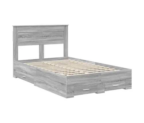 Voodi Raam Peaga Sahtliga Hall Sonoma 135 X 190 Cm Tehispuit