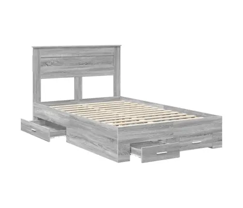 Voodi Raam Peaga Sahtliga Hall Sonoma 135 X 190 Cm Tehispuit