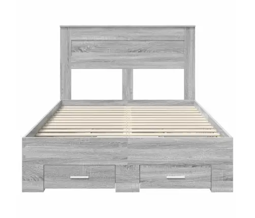 Voodi Raam Peaga Sahtliga Hall Sonoma 135 X 190 Cm Tehispuit