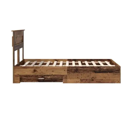 Voodi Raam Peaga Sahtliga Vana Puit 135 X 190 Cm Tehispuit