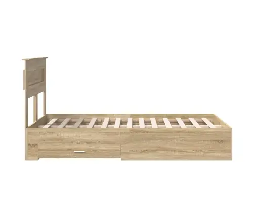 Gultas Rāmis Ar Atvilktni Ar Galvas Klāju Inženierijas Koks Vidaxl