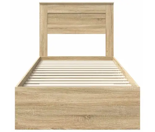 Voodi Raam Peaga Sahtliga Sonoma Tamm 100 X 200 Cm Tehispuit