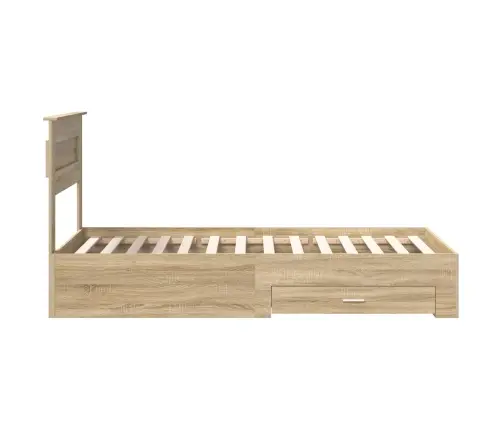 Voodi Raam Peaga Sahtliga Sonoma Tamm 100 X 200 Cm Tehispuit