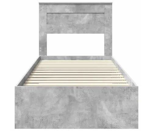 Voodi Raam Peaga Sahtliga Betoonhall 100 X 200 Cm Tehispuit