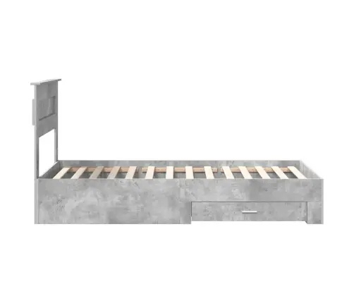 Voodi Raam Peaga Sahtliga Betoonhall 100 X 200 Cm Tehispuit