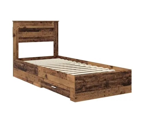 Voodi Raam Peaga Sahtliga Vana Puit 100 X 200 Cm Tehispuit