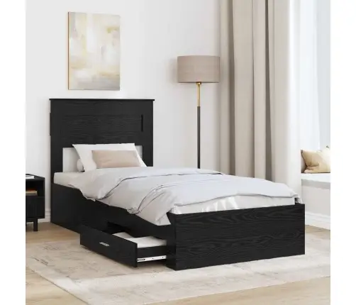 Lovos Rėmas Juodas Ąžuolas 90 X 190 Cm Apdirbta Mediena