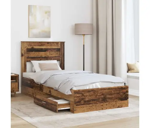 Voodi Raam Sahtliga Peaga Ladustamisega Tehispuit