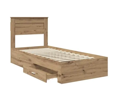 Voodi Raam Sahtliga Peaga Ladustamisega Tehispuit