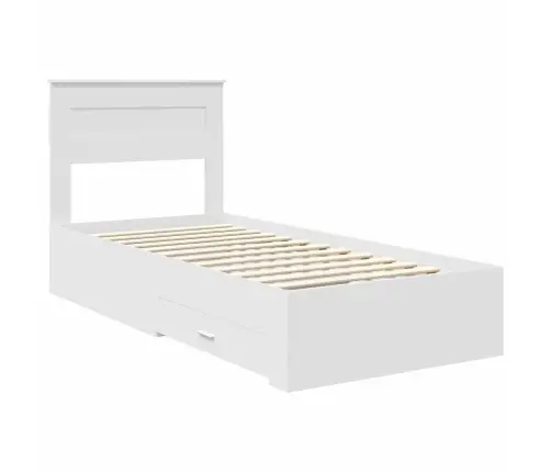 Gultas Rāmis Ar Atvilktni Balts 90 X 200 Cm Inženierijas Koks Vidaxl