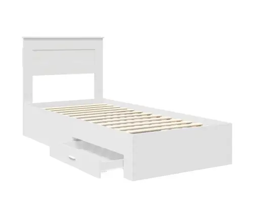 Gultas Rāmis Ar Atvilktni Balts 90 X 200 Cm Inženierijas Koks Vidaxl