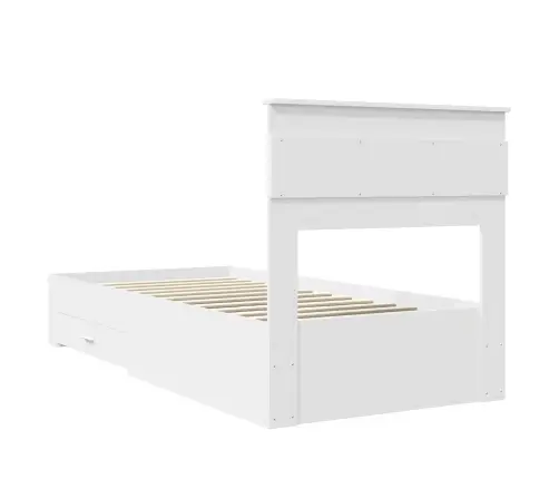 Gultas Rāmis Ar Atvilktni Balts 90 X 200 Cm Inženierijas Koks Vidaxl