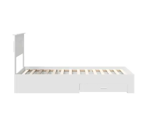 Gultas Rāmis Ar Atvilktni Balts 90 X 200 Cm Inženierijas Koks Vidaxl