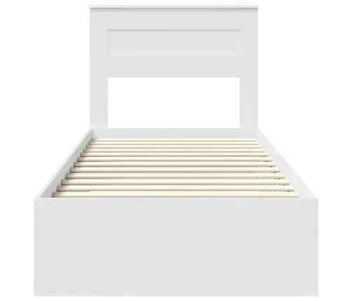 Gultas Rāmis Balts Un Sudrabs 75 X 190 Cm Inženierijas Koks Vidaxl