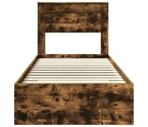 Voodi Raam Suitsetatud Tamme Ja Hõbe 75 X 190 Cm Tehispuit