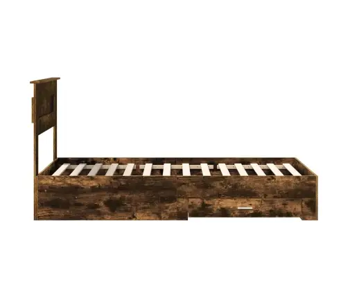 Voodi Raam Suitsetatud Tamme Ja Hõbe 75 X 190 Cm Tehispuit