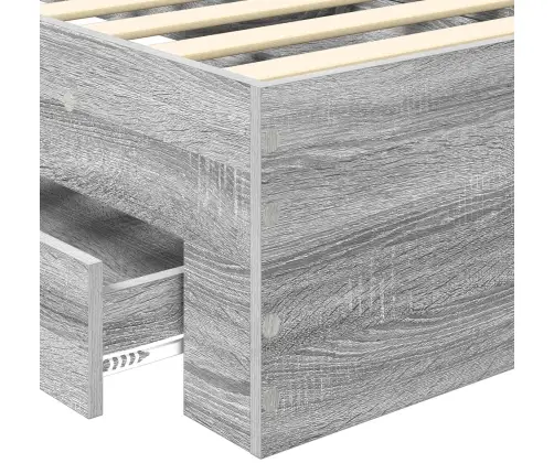 Lovos Rėmas Su Stalčių Pilko Sonamos Ir Sidabro 75 X 190 Cm