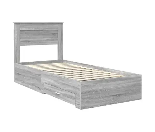 Lovos Rėmas Su Stalčių Pilko Sonamos Ir Sidabro 75 X 190 Cm