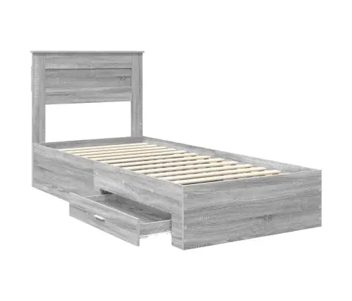 Lovos Rėmas Su Stalčių Pilko Sonamos Ir Sidabro 75 X 190 Cm