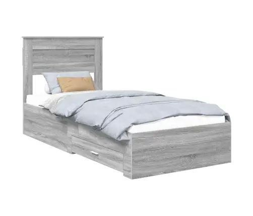 Lovos Rėmas Su Stalčių Pilko Sonamos Ir Sidabro 75 X 190 Cm