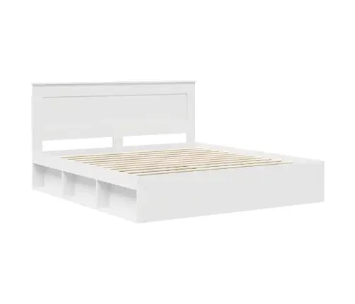 Lovos Rėmas Balta 200 X 200 Cm Kietos Pušies Mediena