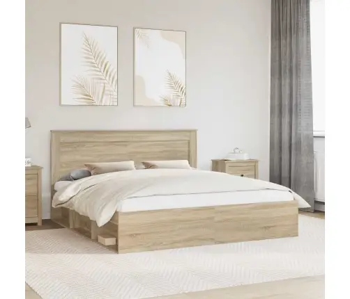 Gultas Rāmis Sonoma 200 X 200 Cm Ciets Priedes Koks Vidaxl