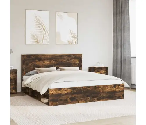 Lovos Rėmas Rūkyta Ąžuolas 200 X 200 Cm Kietos Pušies Mediena