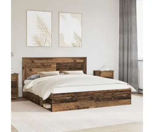 Gultas Rāmis Vecs Koks 200 X 200 Cm Ciets Priedes Koks Vidaxl