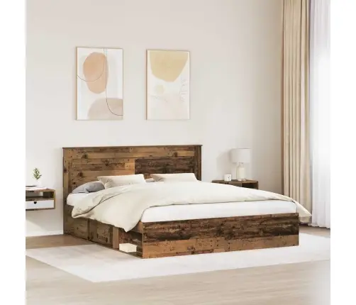 Gultas Rāmis Vecs Koks 200 X 200 Cm Ciets Priedes Koks Vidaxl