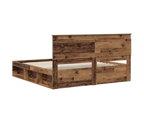 Gultas Rāmis Vecs Koks 200 X 200 Cm Ciets Priedes Koks Vidaxl