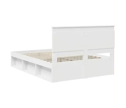 Gultas Rāmis Balts 160 X 200 Cm Ciets Priedes Koks Vidaxl