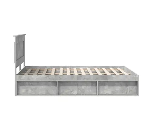 Lovos Rėmas Betono Pilka 150 X 200 Cm Kietos Pušies Mediena