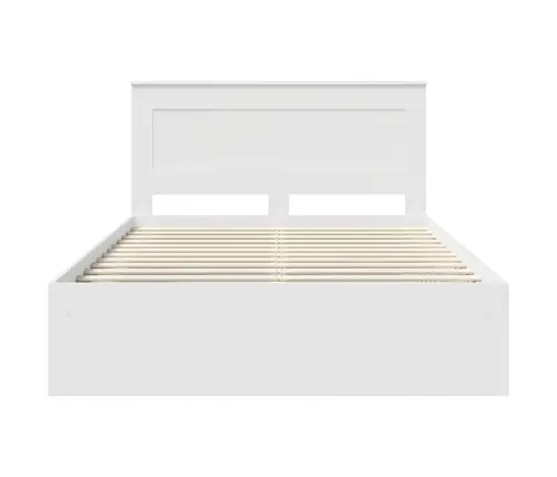 Gultas Rāmis Balts 140 X 190 Cm Ciets Priedes Koks Vidaxl