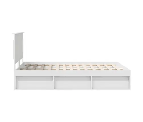 Gultas Rāmis Balts 140 X 190 Cm Ciets Priedes Koks Vidaxl