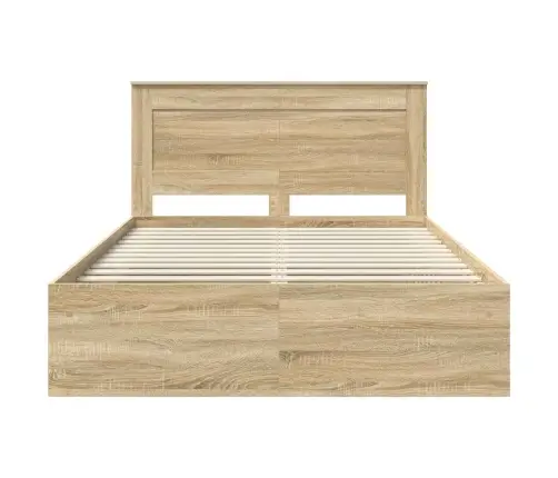 Gultas Rāmis Sonoma 140 X 200 Cm Ciets Priedes Koks Vidaxl