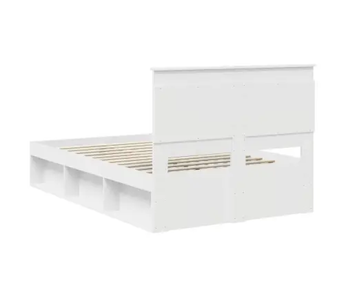 Gultas Rāmis Balts 120 X 190 Cm Ciets Priedes Koks Vidaxl