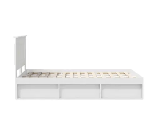 Gultas Rāmis Balts 120 X 190 Cm Ciets Priedes Koks Vidaxl