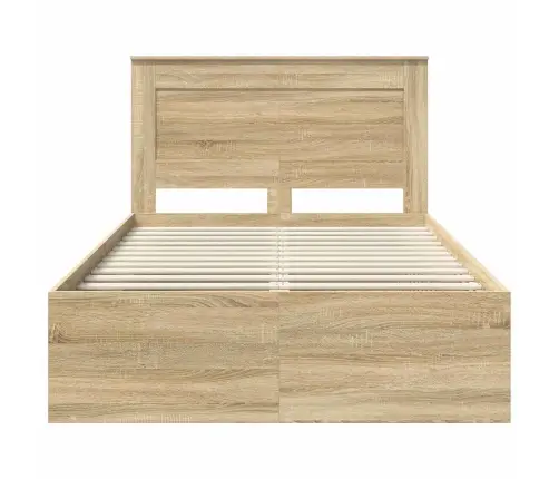 Gultas Rāmis Sonoma 120 X 190 Cm Ciets Priedes Koks Vidaxl