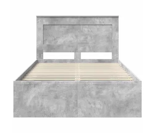 Gultas Rāmis Betons 120 X 190 Cm Ciets Priedes Koks Vidaxl