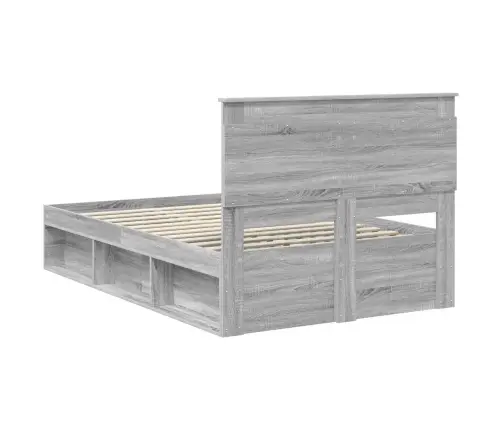 Gultas Rāmis Pelēks Sonoma 120 X 190 Cm Ciets Priedes Koks Vidaxl