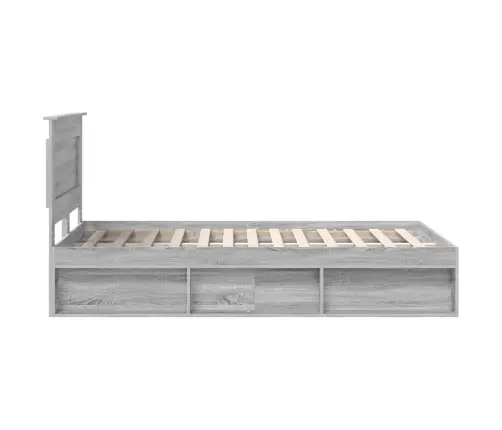 Gultas Rāmis Pelēks Sonoma 120 X 190 Cm Ciets Priedes Koks Vidaxl
