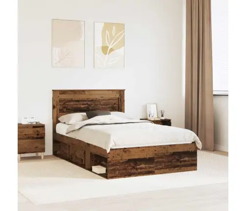 Gultas Rāmis Vecs Koks 120 X 190 Cm Ciets Priedes Koks Vidaxl