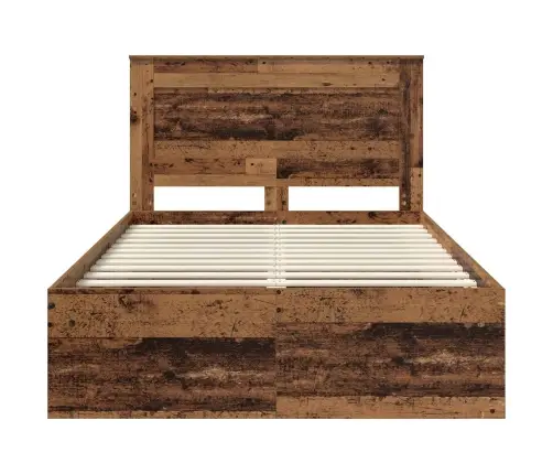 Gultas Rāmis Vecs Koks 120 X 190 Cm Ciets Priedes Koks Vidaxl