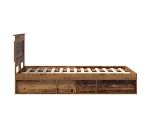 Gultas Rāmis Vecs Koks 120 X 190 Cm Ciets Priedes Koks Vidaxl