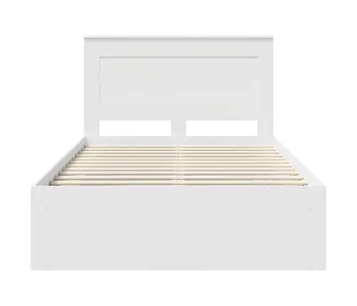 Gultas Rāmis Balts 120 X 200 Cm Ciets Priedes Koks Vidaxl