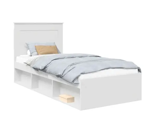 Gultas Rāmis Balts 100 X 200 Cm Ciets Priedes Koks Vidaxl