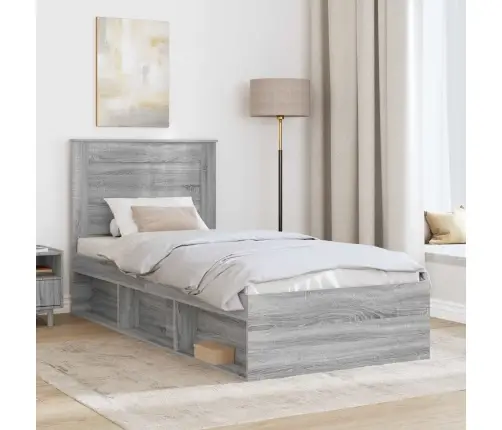 Lovos Rėmas Pilkas Sonoma 100 X 200 Cm Kietos Pušies Mediena