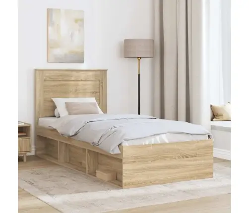 Gultas Rāmis Sonoma 90 X 190 Cm Ciets Priedes Koks Vidaxl