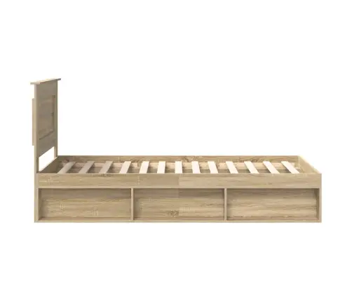 Gultas Rāmis Sonoma 90 X 190 Cm Ciets Priedes Koks Vidaxl